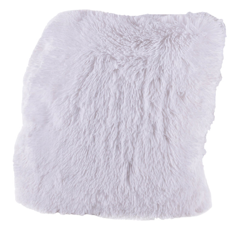Coussin en fausse fourrure très douce et confortable, Blanc pur