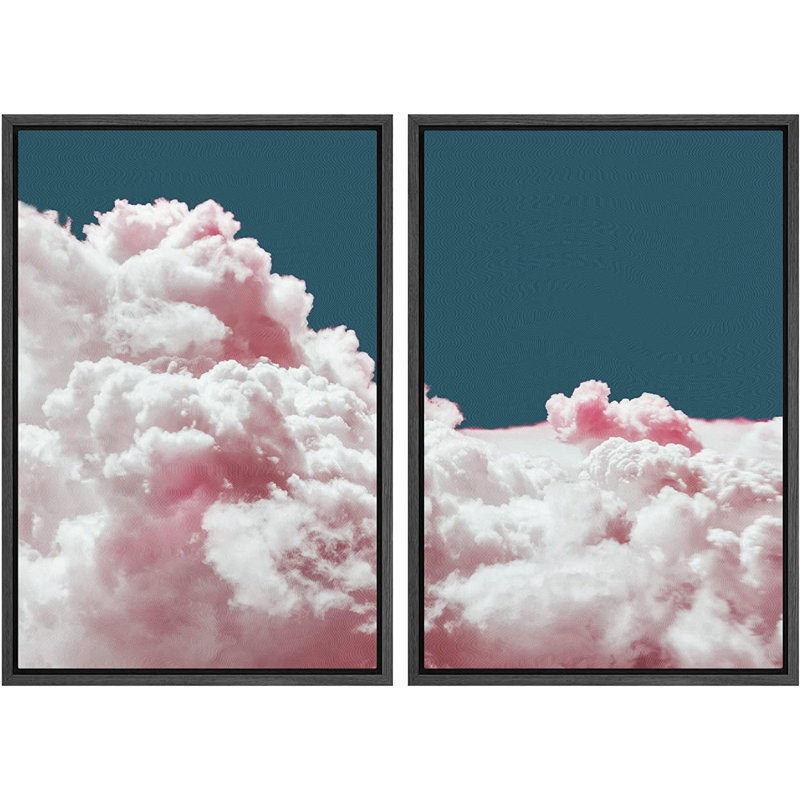 Ensemble de 2 reproductions encadrées sur toile, Noir, H 24 po x l 32 po x P 1,5 po