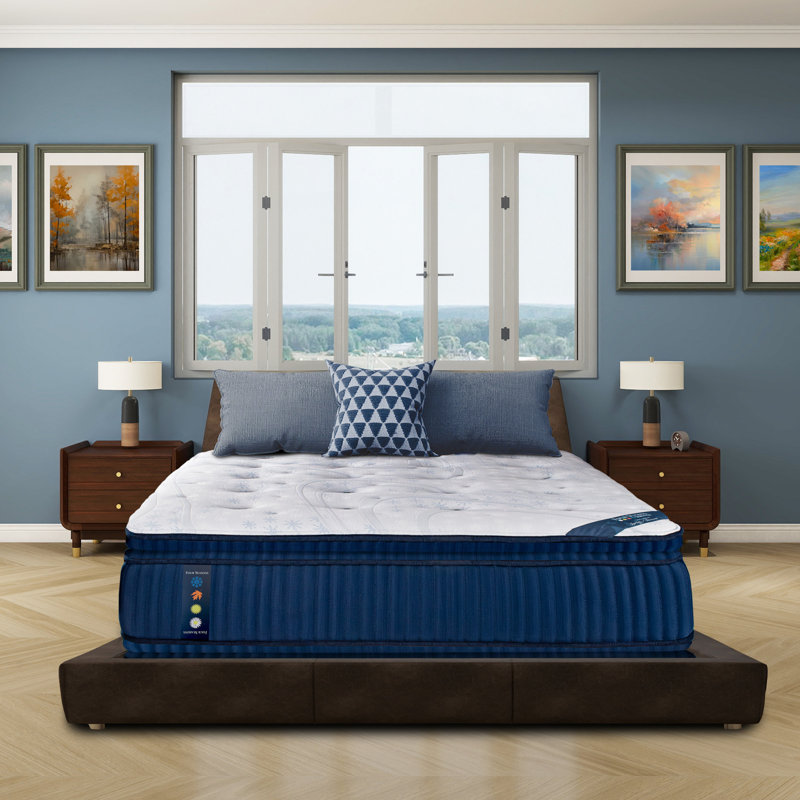 Matelas hybride à plateau-coussin 2 côtés Eloria avec confort rafraîchissant et chaud, fabriqué aux États-Unis, Grand lit