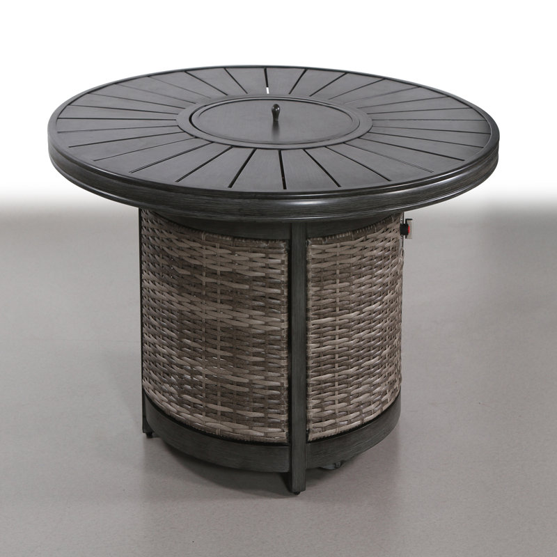 Table de foyer d'extérieur au propane, Gris, H 25 po x l 53 po x P 53 po