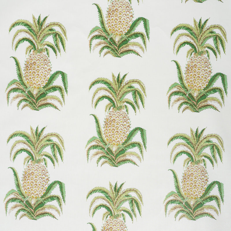 Pineapples Chintz Fabric, Ivory