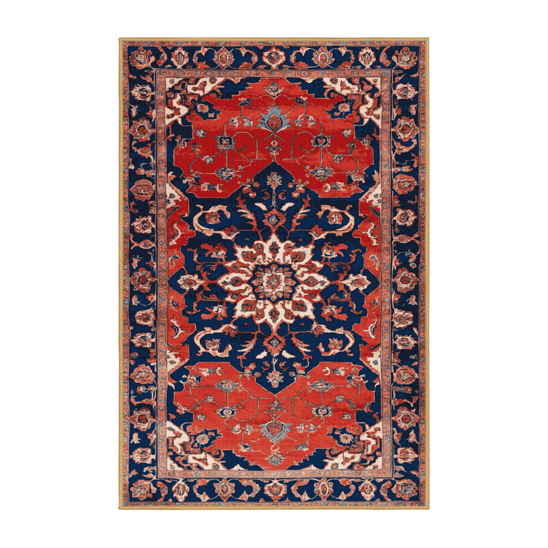 Tapis brun Tabriz lavable à la machine, Rectangulaire 3 pi x 5 pi