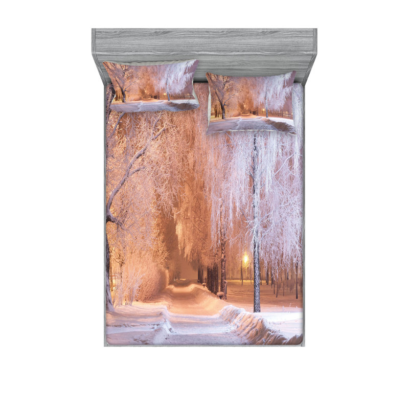 Drap-housse et coussin décoratif Ambesonne, Ensemble de draps pour grand lit + 5 pièces suppl