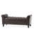 Sophisticated Button In Brown - Pu Entryway Chic Bench With Rolled Arms, Material, Ideal For Small Spaces