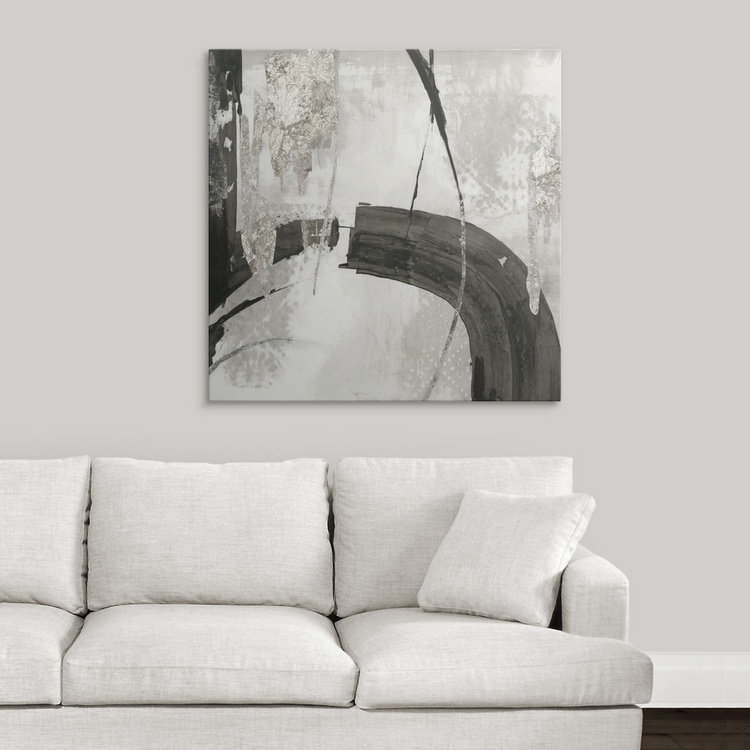 «Black Ink I», reproduction d'art Funkley, H 35 po x l 35 po x P 1,5 po, Toile