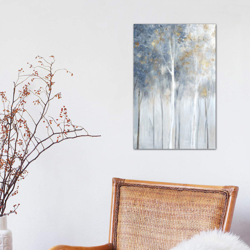 Fog And Gold II by Eva Watts - Wrapped Canvas Painting, 30.48 cm H x 45.72 cm W