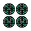 Gem Emeralds Skull Vegan Leather Round Pebble Placemat-1137288142
