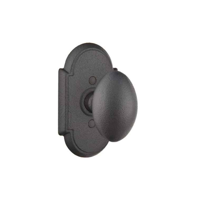 Savannah Oval Knob with Arch Rosette, Flat Black
