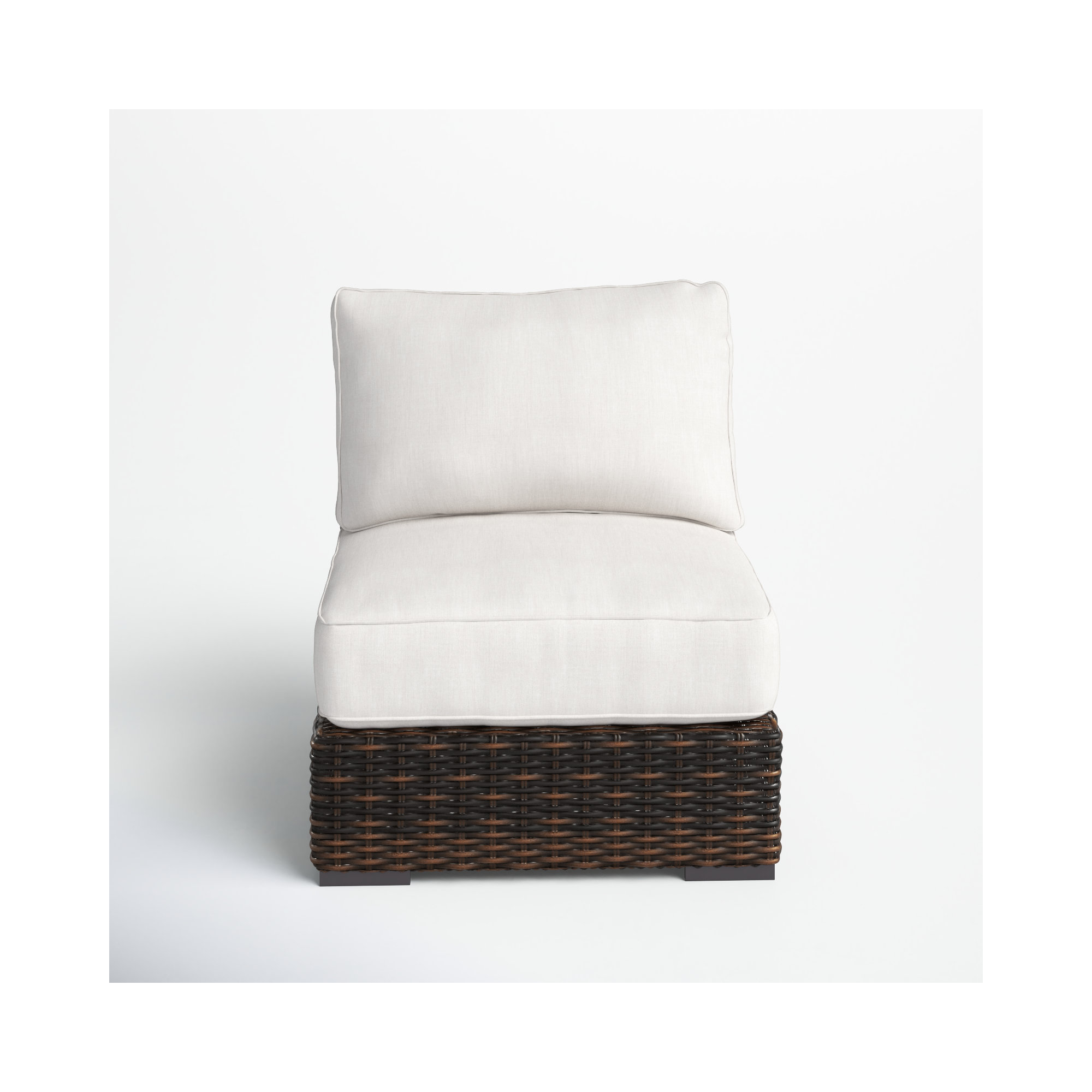Naomie Armless Patio Chair with Sunbrella® Cushions, Canvas Flax Sunbrella® Canvas