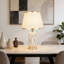 Modern Ceramic Table Lamp With Linen Shade