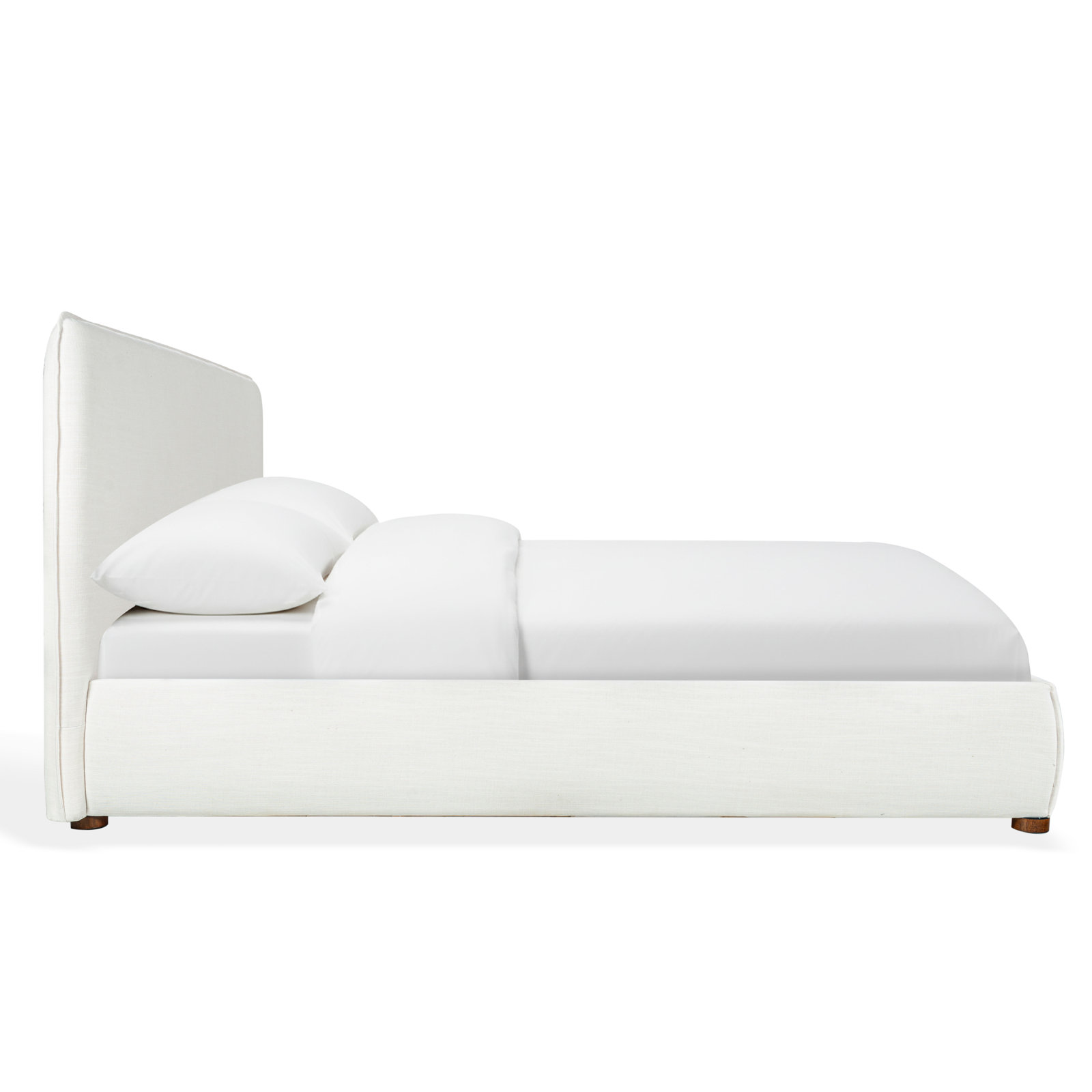 Callahan Linen Upholstered Bed, Twin, Oatmeal Boucle
