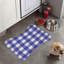Tapis bleu marine à motif écossais 1 pièce
