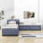 Twin Size 2 Drawers Upholstered L-shaped Platform Beds with Trundle