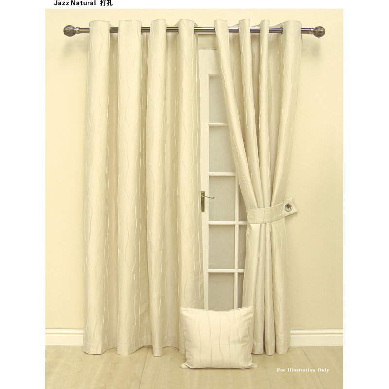 Panneaux de rideaux à oeillets isolants et occultants de chambre unie Maglione, Naturel