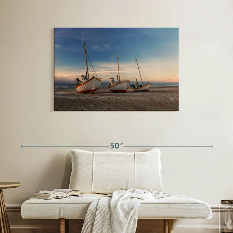 Mehar Boats On The Shore, 26" H x 39" W