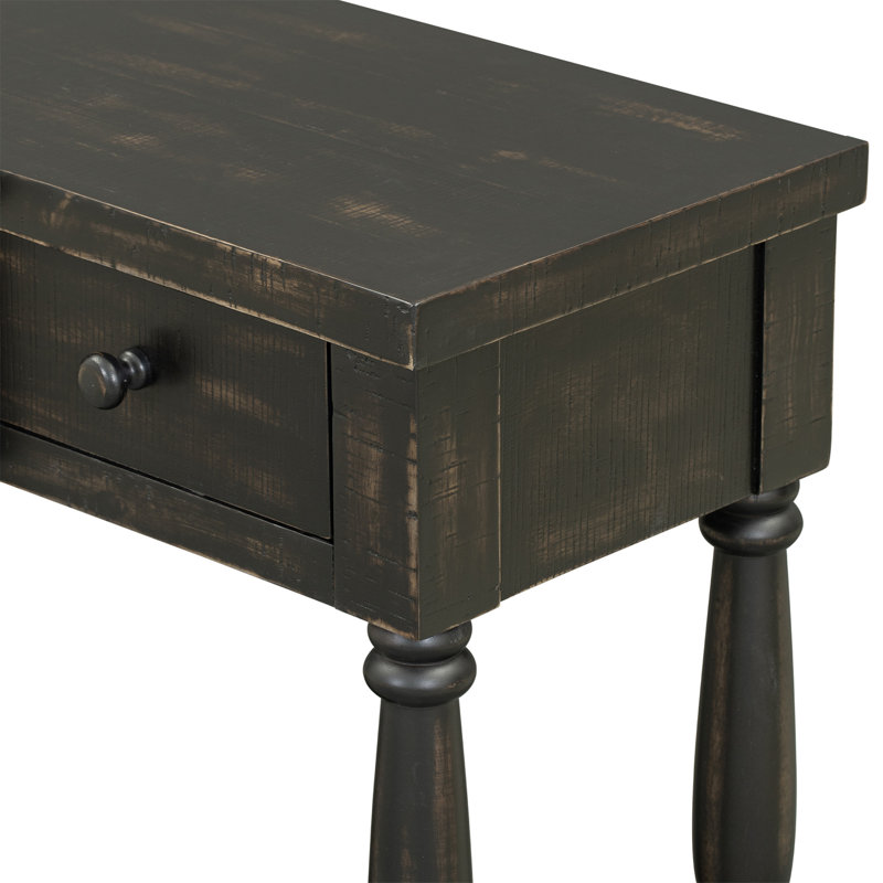 Console rétro pour chambre de salon avec 4 tiroirs de rangement et 1 tablette