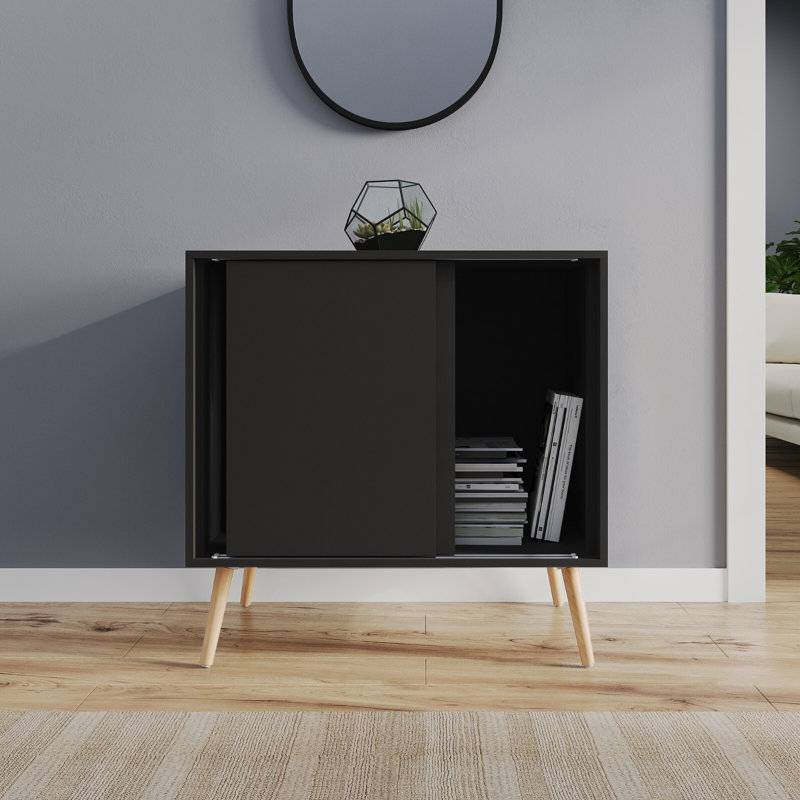 Rectangle Accent Cabinet, Black/Beech