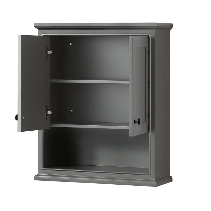 Deborah Bathroom Storage, Dark Gray/Matte Black Trim