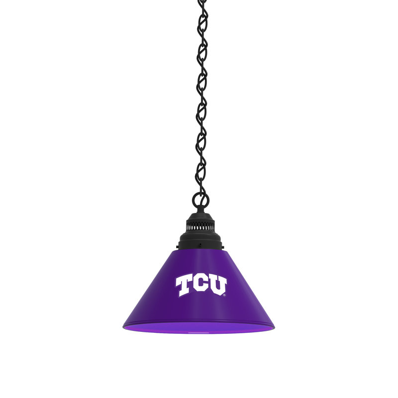 1 - Light Single Pendant, Black, TCU Horned Frogs