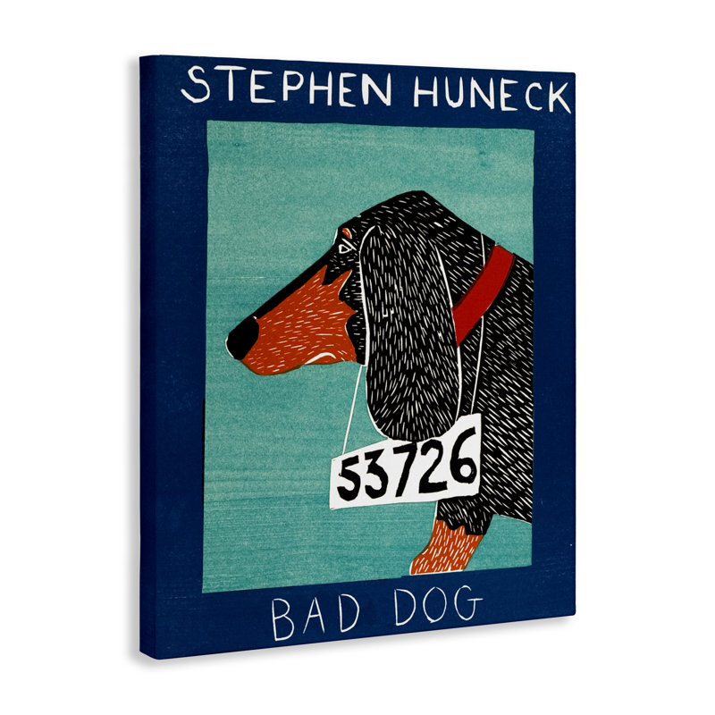 Bad Bad Dachshund, toile par Stephen Huneck