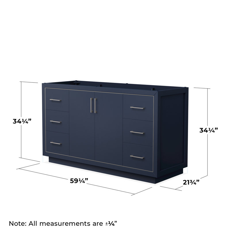 Base de meuble-lavabo simple 41,25 po Icon et miroir seulement, Bleu foncé