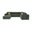 Full Compressed Corduroy Upholstered U-Shape Sectional With Moveable Ottoman - No Assembly Needed-1655300013