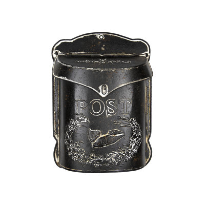 Ellika Embossed Metal Post Box with Distressed Finish