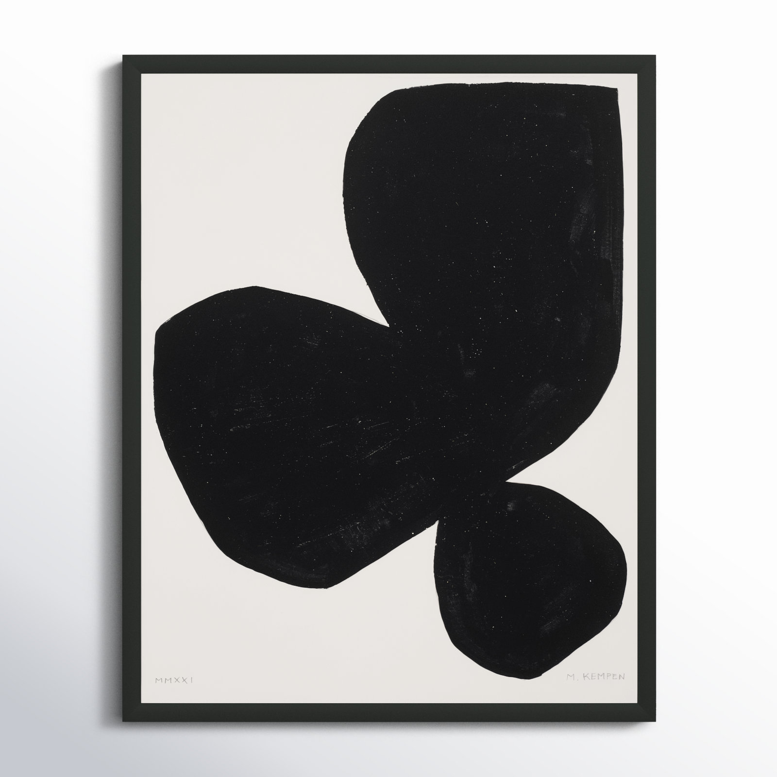 Shauna "Module on White 5" Painting, Black, 50" H x 40" W x 1.25" D