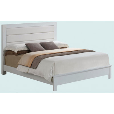 Stylish White Transitional Bedroom Bed