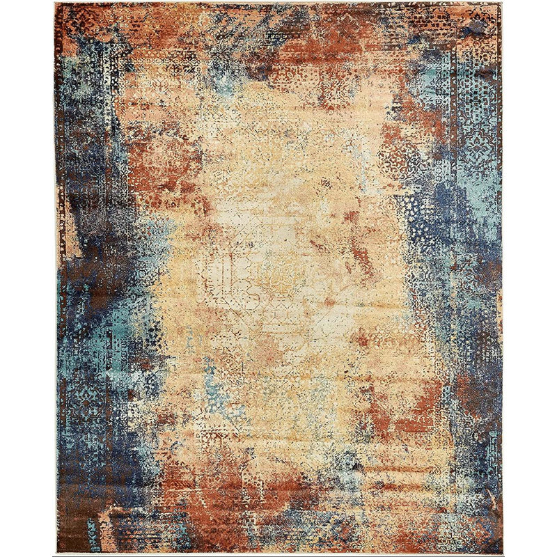 Brantlie Abstract Multicolor Area Rug, Rectangle 8' x 10'