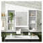 Armoire à pharmacie 42 po 3 en 1 avec porte à fermeture douce - armoire à pharmacie murale avec tablette réglable pour meuble-lavabo, armoire de rangement moderne en bois massif blanc