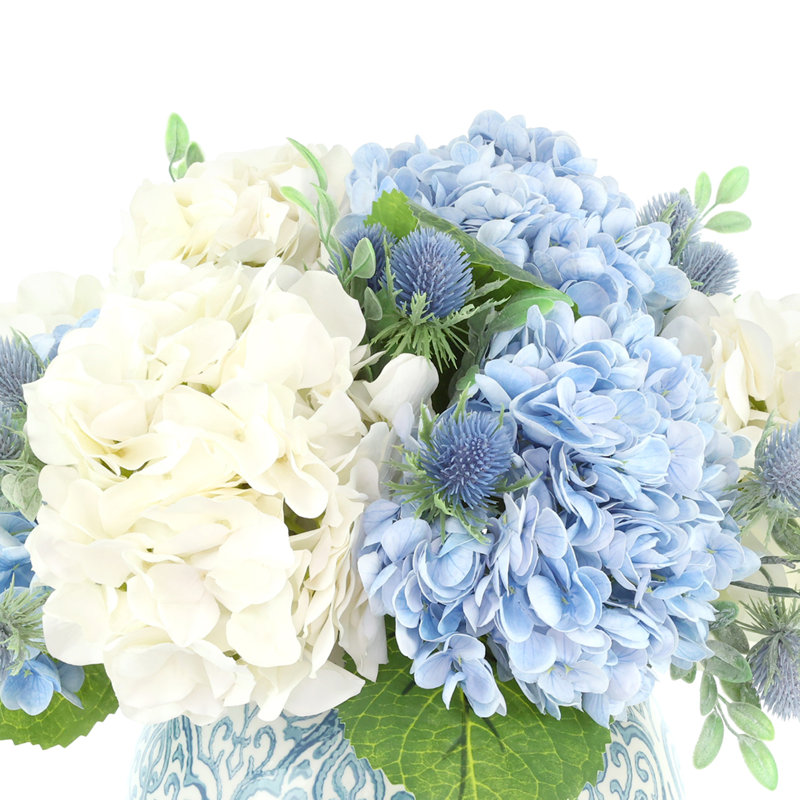 Hydrangea Centerpiece in Decorative Vase