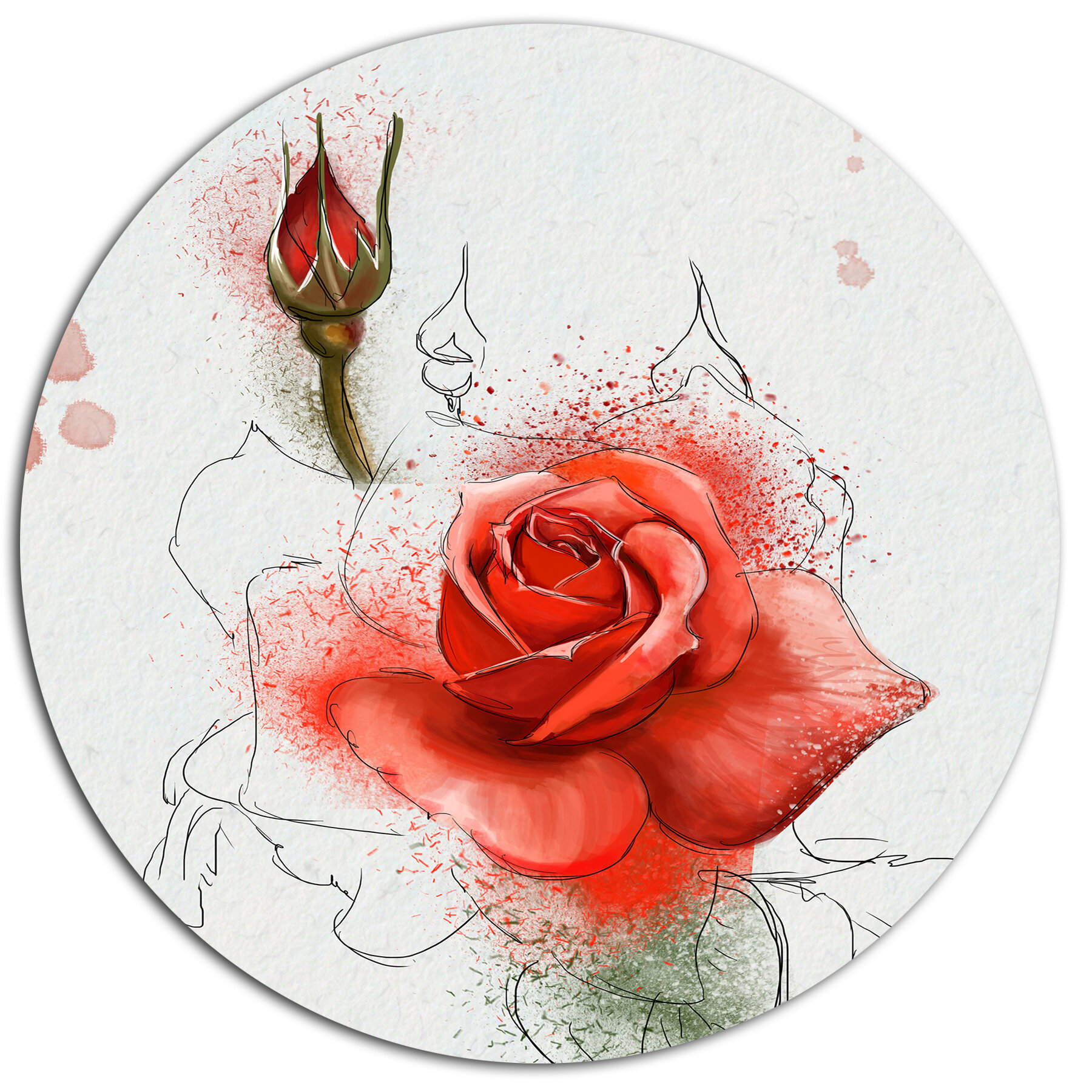 Hand Painted Sketch Pink Rose Flower Stock Illustration 741351466 |  Shutterstock