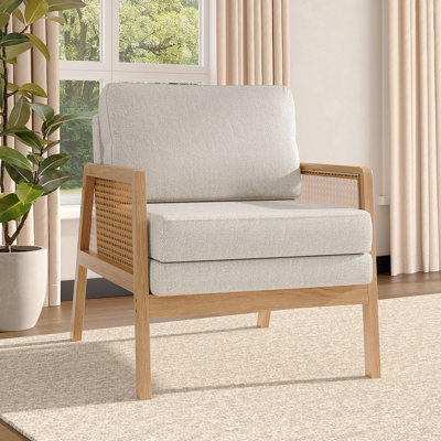 Wood Frame Upholstered Armchair Accent Chair