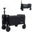 Wagon de camping pliant tout-en-un convertible: banquette, compartiment de rangement et attache pour chien incluse, noir / gris-123115851