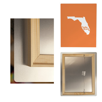 Home Sweet Palm Beach — Florida State Silhouette — Portrait Metal Wall Art
