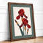Ruffled Crimson Iris Botanical - Framed Print-221445542-221445547