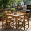 Chaises de salle à manger de patio en PEHD résistant aux intempéries avec design à lattes imitation bois, capacité de 159 kg-1749164145