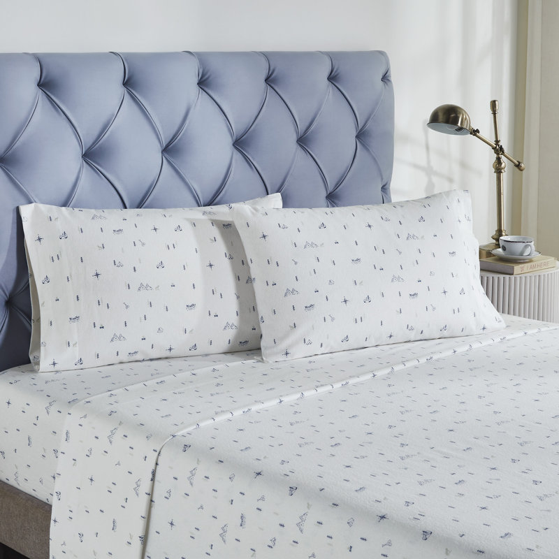 Ensemble de draps en flanelle 100% coton 4 pièces Modern Soft - doux et durable pour toutes les saisons