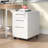 3-Drawer Wide Mobile File Cabinet With Lock, All-Steel Metal Storage Cabinet On Casters, For Home & Office,White, Fully Assembled, Holds A4/Letter Files