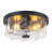 2-Light Modern & Vintage Glass & Metal Flush Mount Ceiling Light 