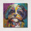  «Wouf Shih Tzu» par Rich Monet, art mural en métal, 36 po x 36 po-1549669378