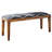 Fabric Upholstered Accent Bench Black and Natural