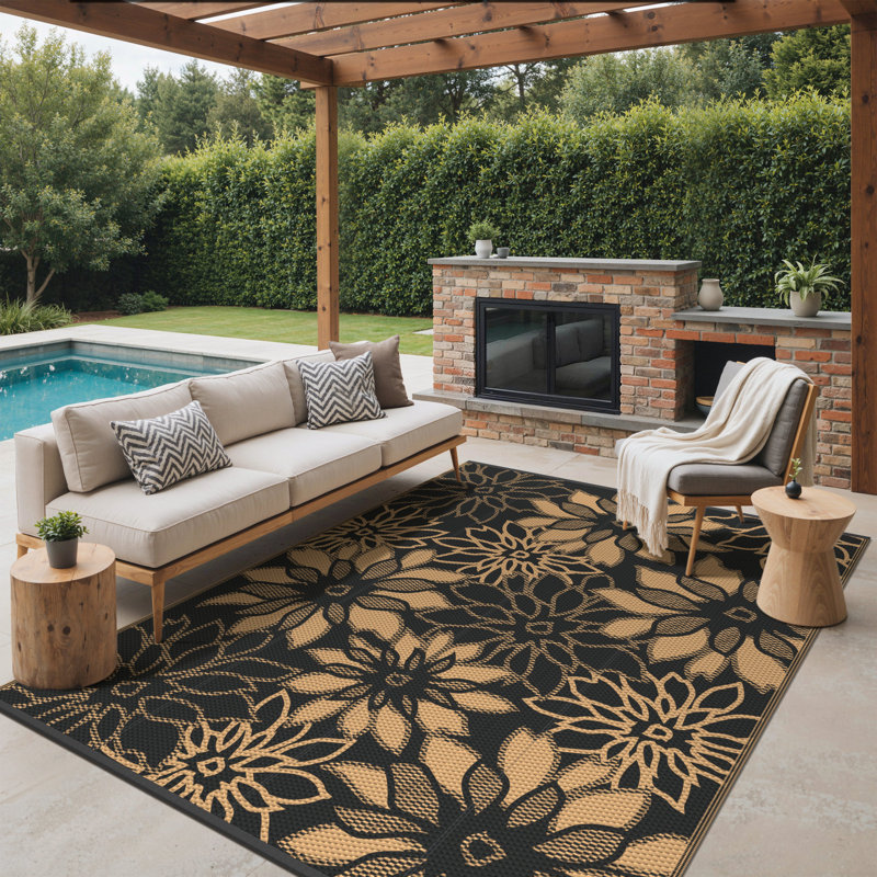 Floral Recycled P.E.T Area Rug, Rectangle 270 x 360 cm