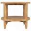 Table de bout ronde en bois massif avec tablette inférieure - Finition brun érable, style maison de campagne moderne