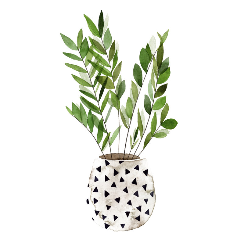 " Plant In A Pot III ", 12" H x 8" W x 1" D