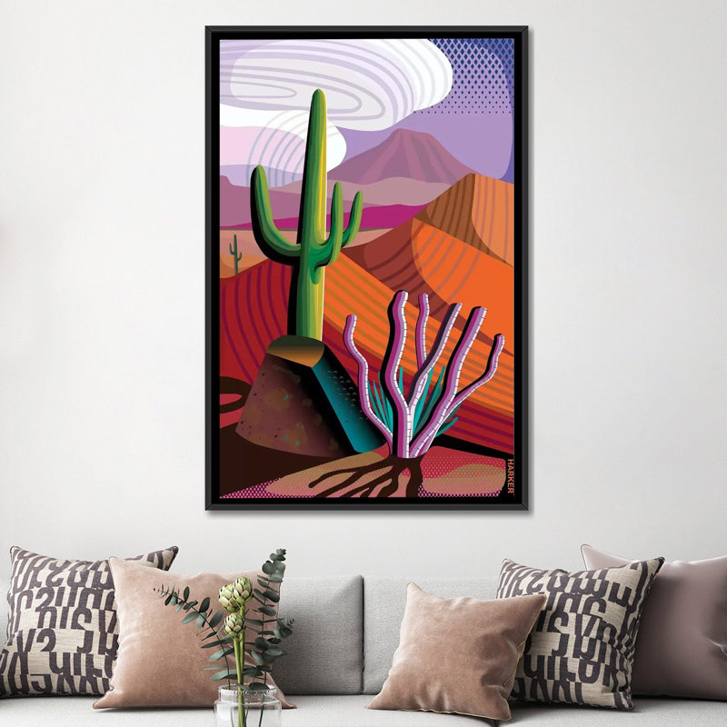 «Gila River Reserve», reproduction d'impression sur toile, H 26 po x l 18 po x P 1,5 po, Toile avec cadre noir