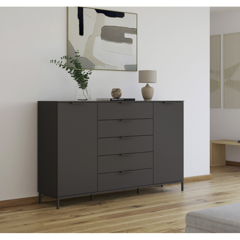 5 - Drawer Chest of Drawers, Light Graphite