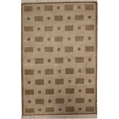 Hand-Knotted High-Quality Ivory Area Rug