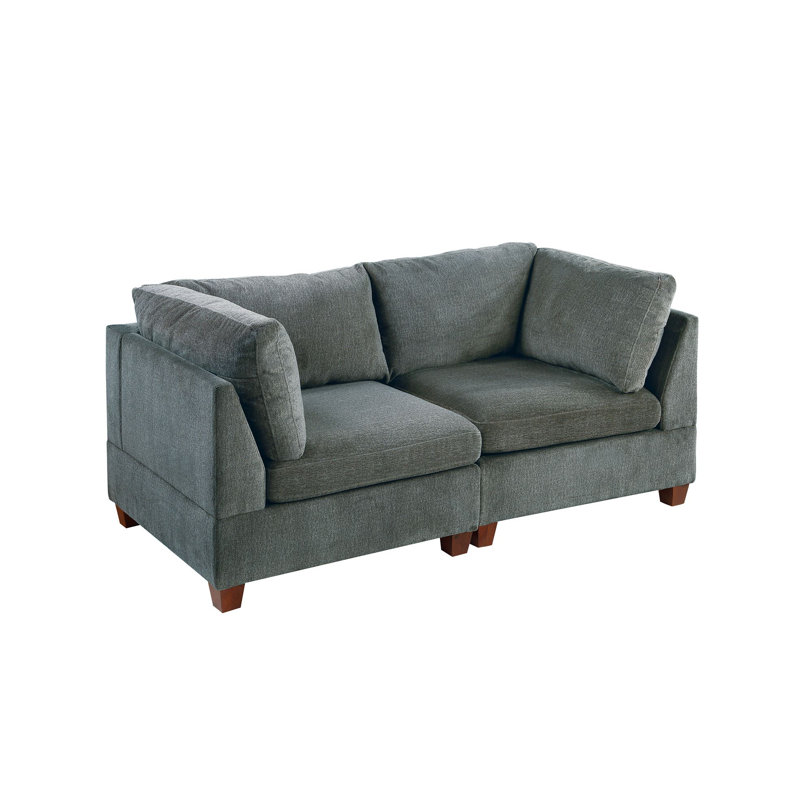 Gautious Upholstered Sectional Reversible, Gray Chenille